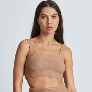Everlane cozy camel stretch crop top size Medium NWT